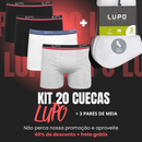 Kit 20 Cuecas LUPO Originais | Lote Promocional
