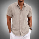 Camisa Manga Curta Tommy 100% Linho (LEVE 3 E PAGUE SOMENTE 1)